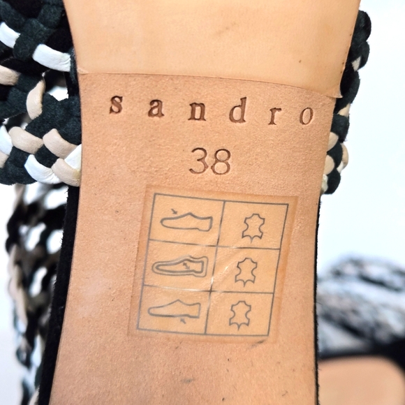 SANDRO NWT AGATE STILETTOS BRAIDED LEATHER SZ 38 - Picture 8 of 9